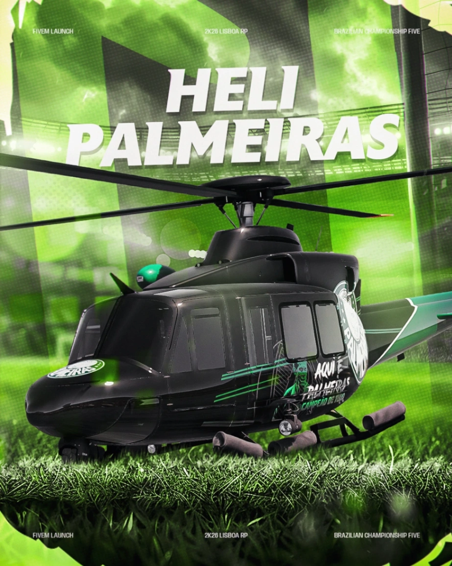 HELICÓPTERO PALMEIRAS 32 TIROS - 30 DIAS